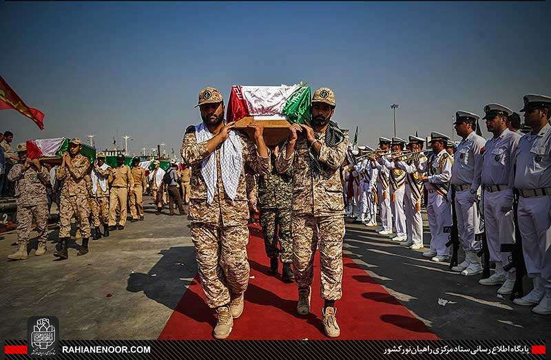 بازگشت پیکر ۶۶ شهید تازه تفحص شده به خاک وطن از آبراه بین المللی اروند